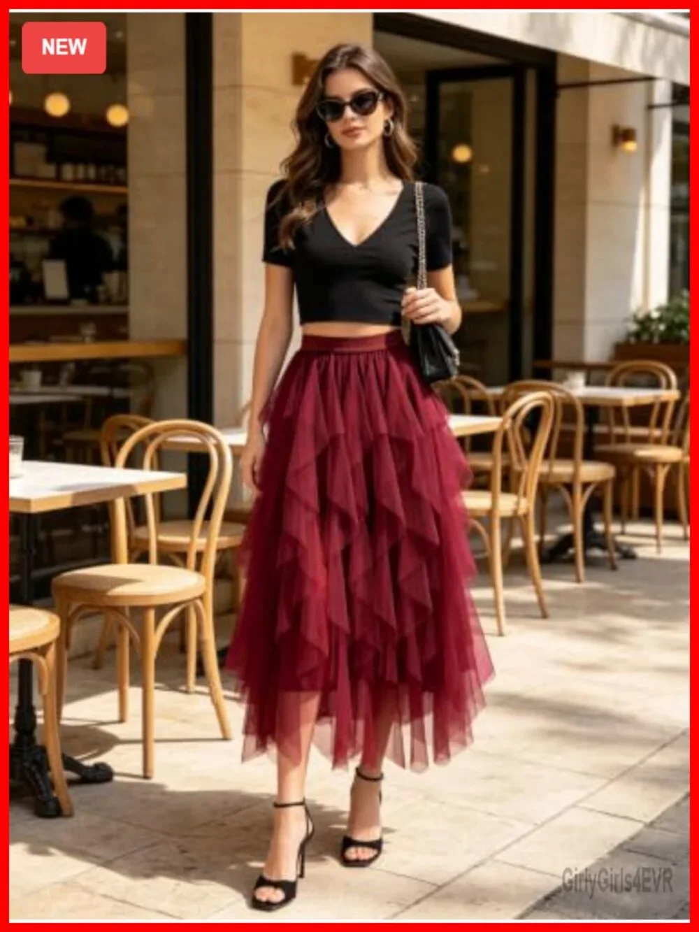 Women's A-Line Tulle Maxi Skirt Tiered Fairy Flowy Layered Mesh